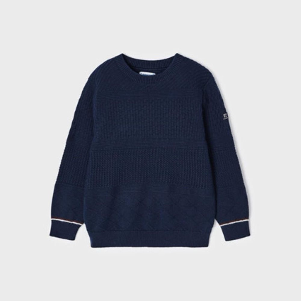 Size 3 Toddler Boys Mayoral Navy Textured Knit Sweater